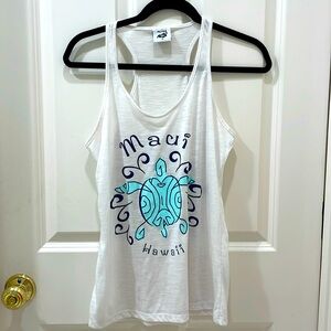 Aloha White Maui Tank With Turtle Size Medium